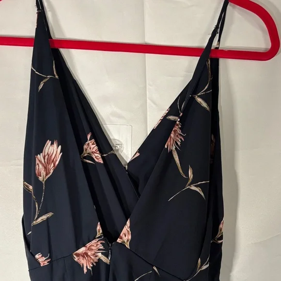 Lush Navy Maxi Dress with Pink Floral Print - Picture 8 of 11